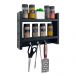 Porta Temperos para Cozinha com Suporte Pano Prato Preto