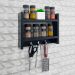 Porta Temperos para Cozinha com Suporte Pano Prato Preto