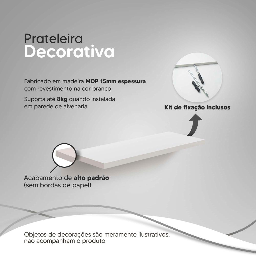 Prateleira 30 x 15cm Branca para Projetor Suporte Invisível
