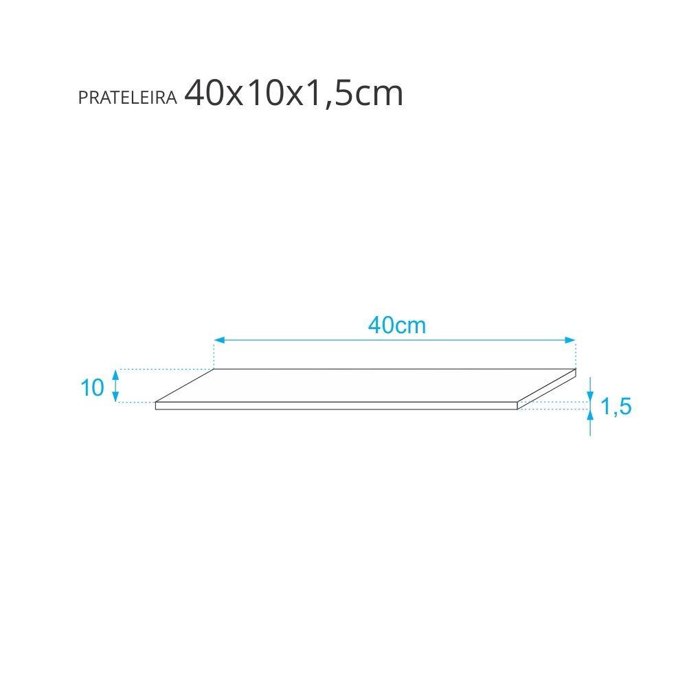 Prateleira 40 x 10cm Freijó Suporte Invisível
