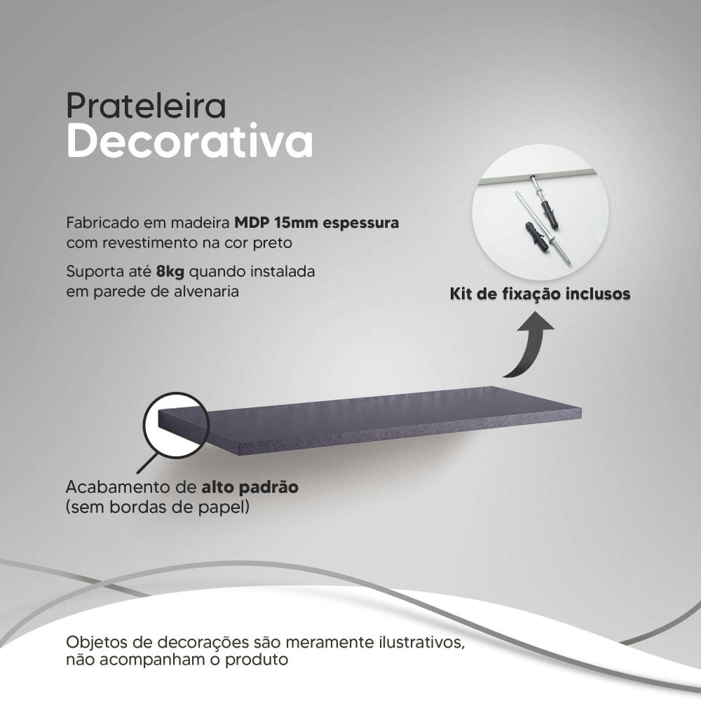 Prateleira 40 x 15cm Preto para Projetor Suporte Invisível