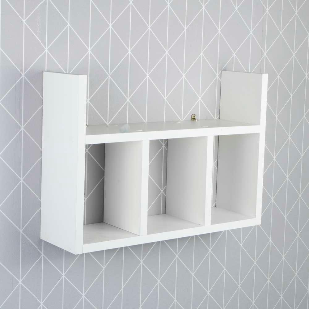 Prateleira Porta Papel Organizador para Banheiro Branco 40cm
