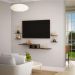 Rack TV Nicho Suspenso para Quarto Sala Nogal 110cm