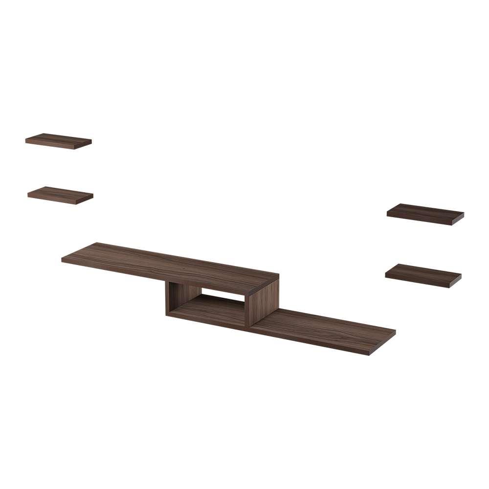 Rack TV Nicho Suspenso para Quarto Sala Nogal 110cm