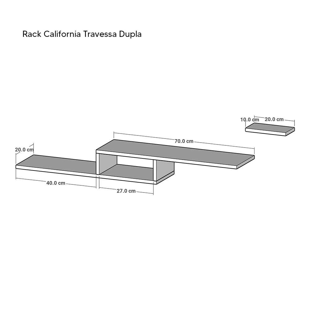 Rack TV Nicho Suspenso para Quarto Sala Nogal 110cm