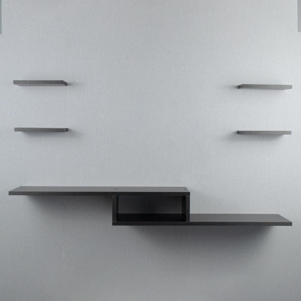 Rack TV Nicho Suspenso para Quarto Sala Preto 110cm
