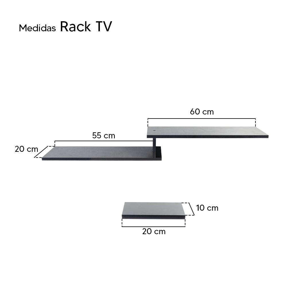 Rack TV Suspenso para Quarto Sala Preto 115cm