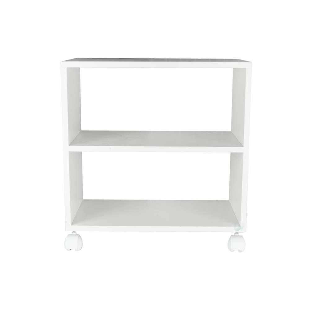 Sapateira Branca para Quarto Sala 50 x 47 x 25cm com rodízio