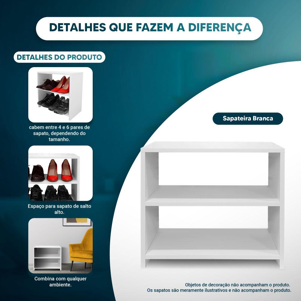 Sapateira Simples Branca para Quarto Sala