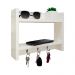 Suporte Porta Chaves Organizador Decorativo de Parede Madeira Branco