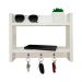 Suporte Porta Chaves Organizador Decorativo de Parede Madeira Branco