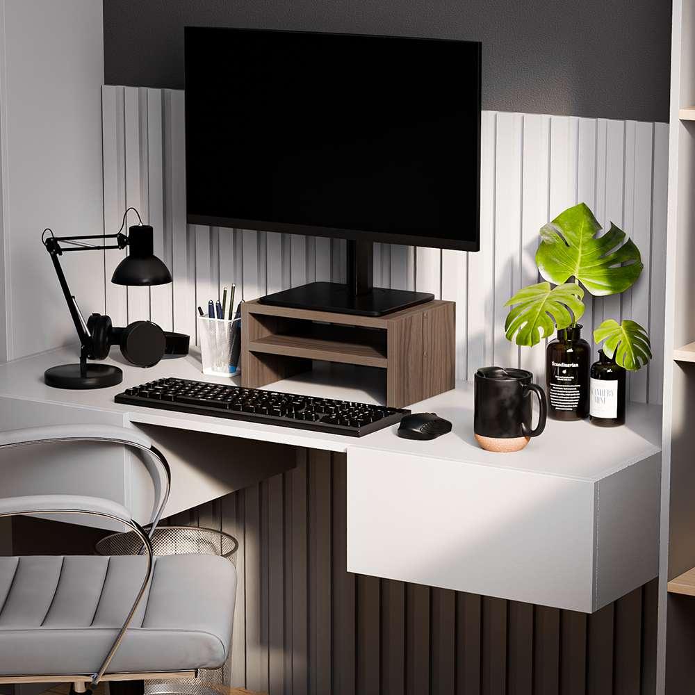 Suporte para Monitor Base de Mesa Nogal Madeira