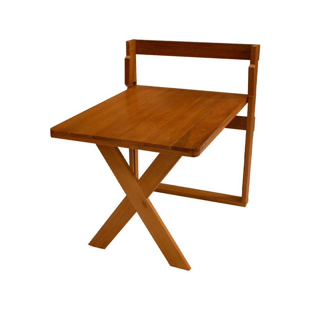 Conjunto Mesa 1m e 3 Banquetas Sem Encosto Madeira Maciça Eucalipto