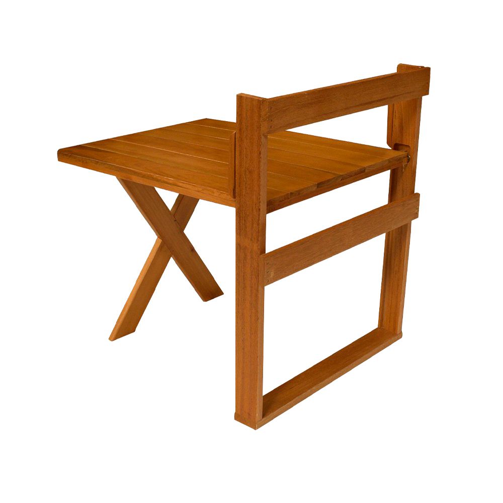 Conjunto Mesa 1m e 3 Banquetas Sem Encosto Madeira Maciça Eucalipto