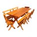 Conjunto Mesa 2m 4 Bancos e 2 Cadeiras Madeira Maciça Angelim