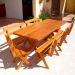 Conjunto Mesa 2m 4 Bancos e 2 Cadeiras Madeira Maciça Angelim