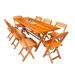 Conjunto Mesa 2m e 8 Cadeiras Madeira Maciça Eucalipto Gelare