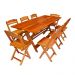 Conjunto Mesa 2m e 8 Cadeiras Madeira Maciça Eucalipto Gelare