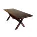 Conjunto Mesa Rústica 2m 2 Bancos e 2 Cadeiras Madeira Maciça Angelim Tabaco