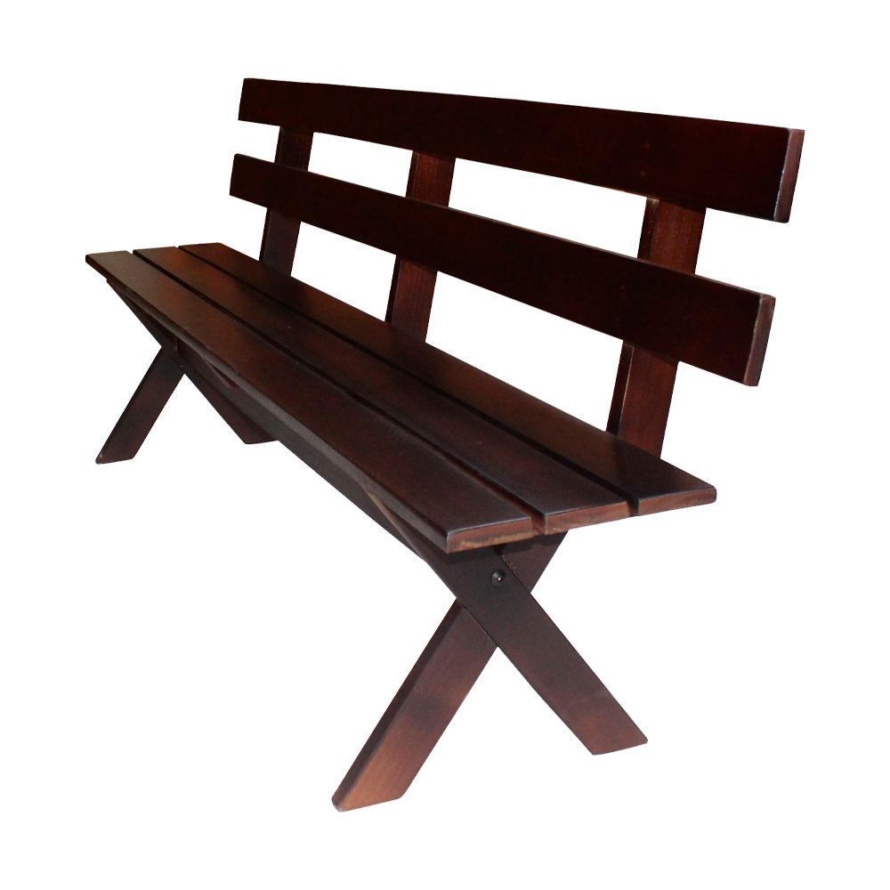 Conjunto Mesa Rústica 2m 2 Bancos e 2 Cadeiras Madeira Maciça Angelim Tabaco
