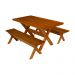 Conjunto Mesa Rústica 2m 2 Bancos e 2 Cadeiras Madeira Maciça Eucalipto
