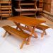 Conjunto Mesa Rústica 2m 2 Bancos e 2 Cadeiras Madeira Maciça Eucalipto