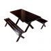 Conjunto Mesa Rústica 2m 2 Bancos e 2 Cadeiras Madeira Maciça Eucalipto
