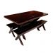 Conjunto Mesa Rústica 2m 2 Bancos e 2 Cadeiras Madeira Maciça Eucalipto