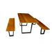 Conjunto Mesa Rústica 2m e 2 Bancos Design Pé De Ferro Madeira Maciça Angelim