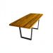 Conjunto Mesa Rústica 2m e 2 Bancos Design Pé De Ferro Madeira Maciça Angelim