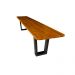 Conjunto Mesa Rústica 2m e 2 Bancos Design Pé De Ferro Madeira Maciça Angelim