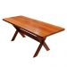 Conjunto Mesa Rústica 3m 4 Bancos e 2 Cadeiras Madeira Maciça Angelim