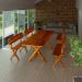 Conjunto Rústico de Mesa 2,2m e 4 Bancos Madeira Maciça Pinus
