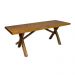 Conjunto Rústico de Mesa 2,2m e 4 Bancos e 2 Cadeiras Madeira Maciça Pinus