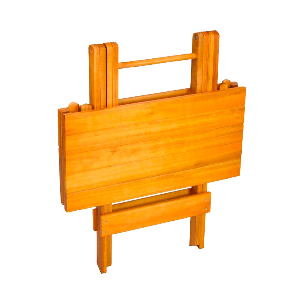 Conjunto de Mesa Dobrável Quadrada 0,78m 4 Cadeiras Madeira Maciça Eucalipto