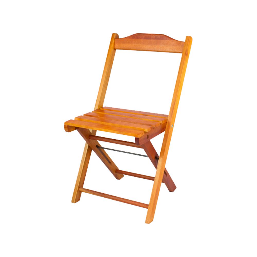 Conjunto de Mesa Dobrável Quadrada 0,78m 4 Cadeiras Madeira Maciça Eucalipto