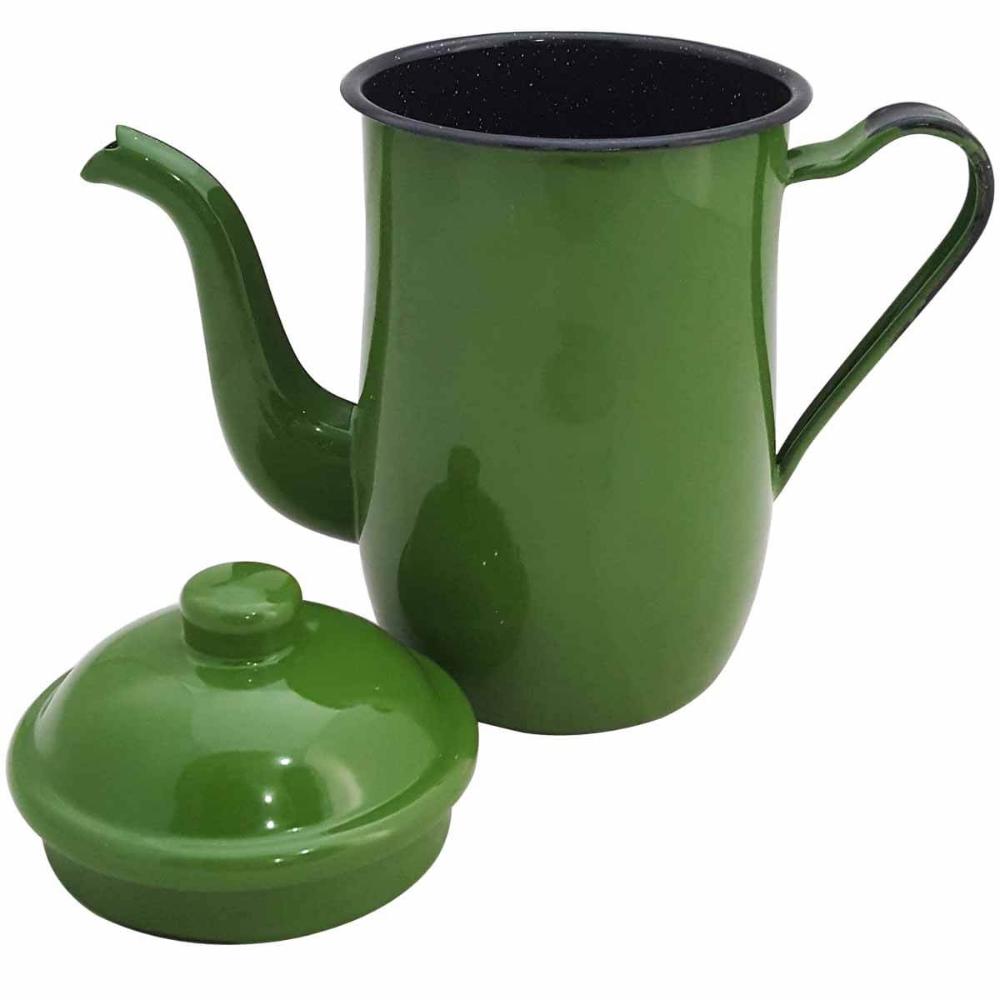 Bule De Café E Chá Em Aço Esmaltado 1,25 Litros Tradicional