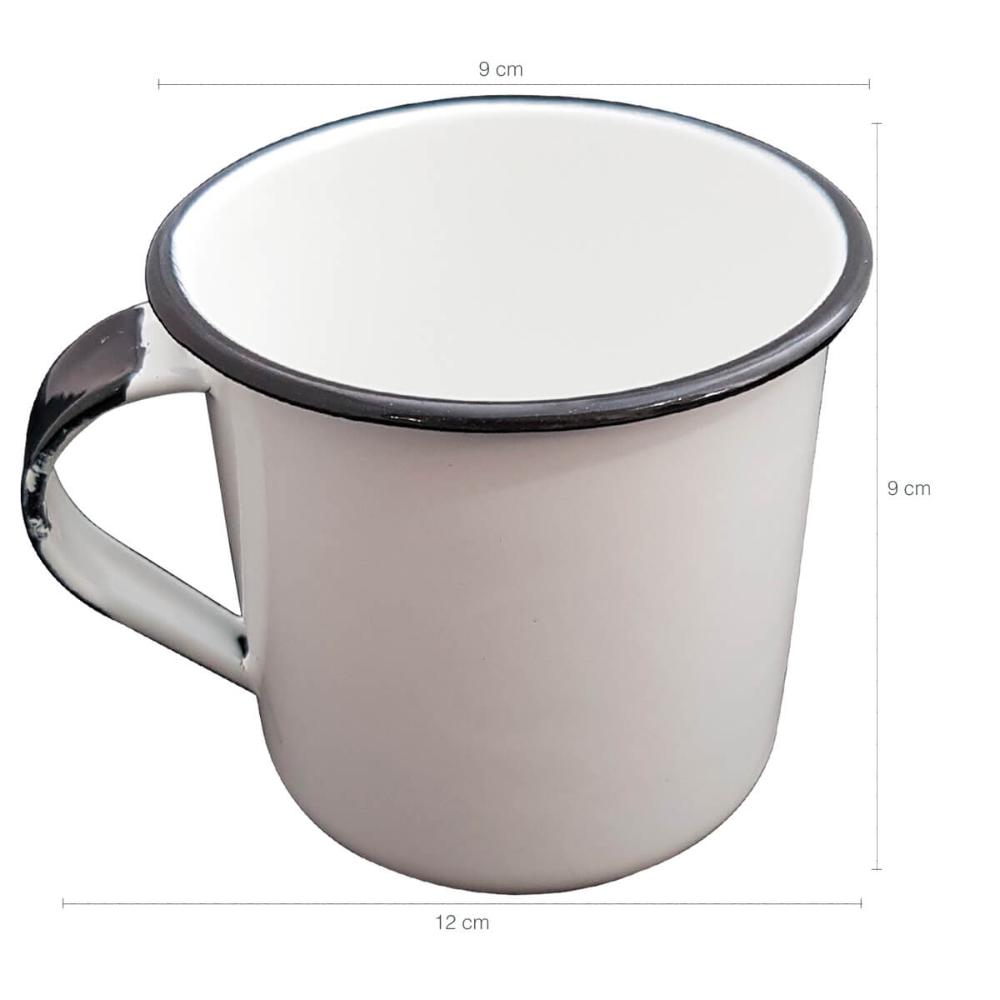 Caneca Esmaltada Xícara de Café Chá 400ml Caneca  Agata Caneca Branca