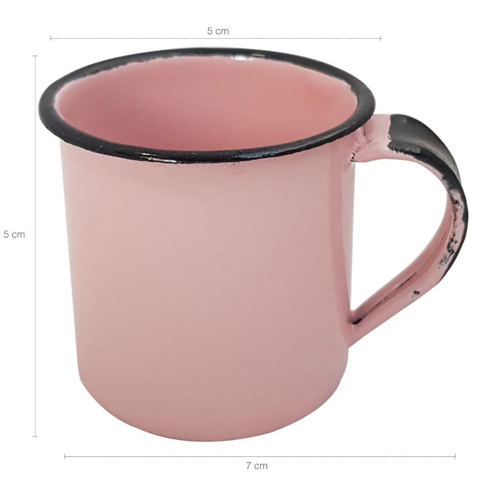 Caneca Xícara de 70ml Chá Café Esmaltadas Agata Cozinha