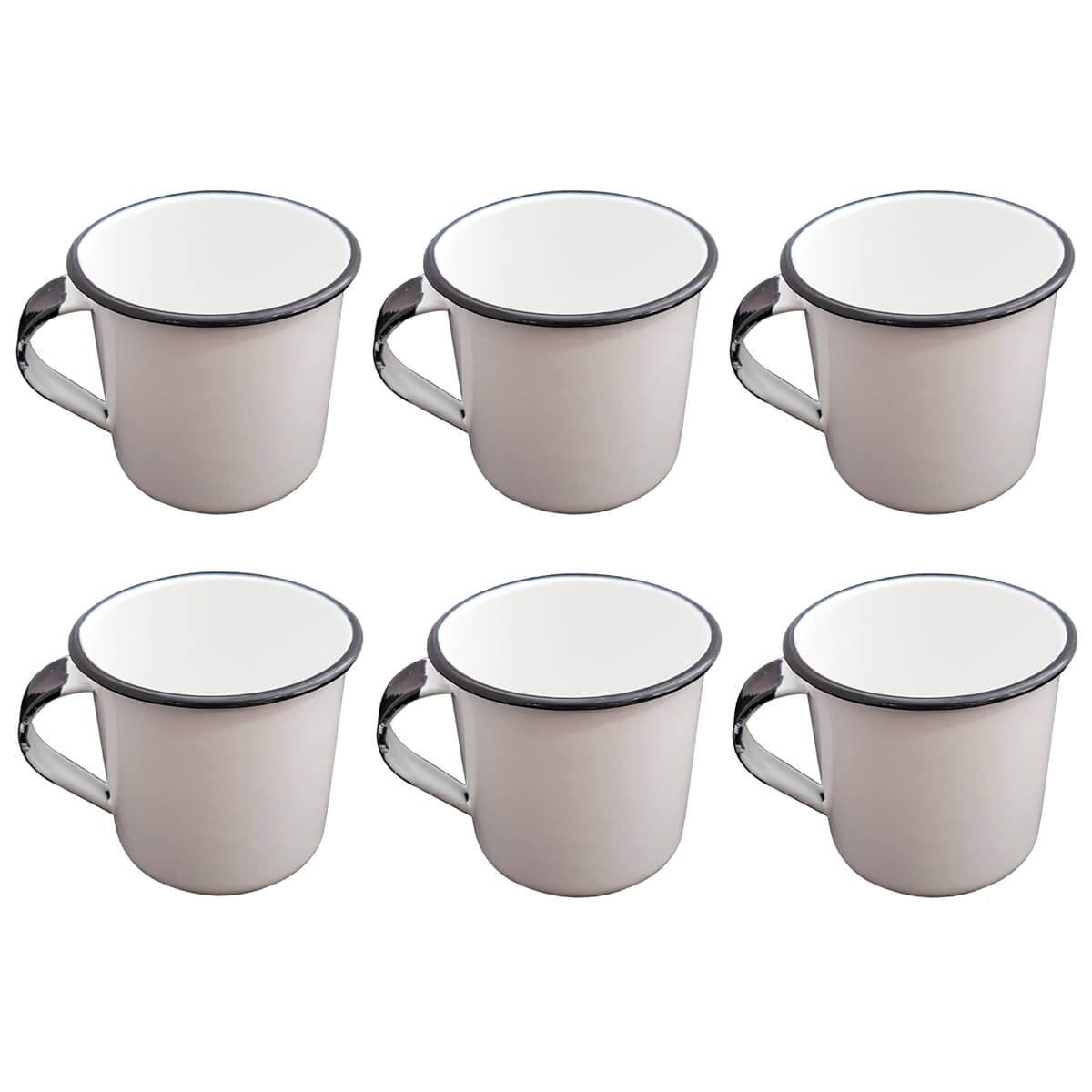 Jogo 6 Xícaras Café Caneca Esmaltada 400ml Caneca de Agata