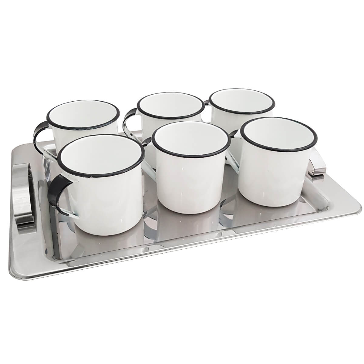 Jogo 6 Xícaras Café Caneca Esmaltada 400ml Caneca de Agata