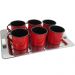 Jogo 6 Xícaras Café Caneca Esmaltada 400ml Caneca de Agata Vermelho