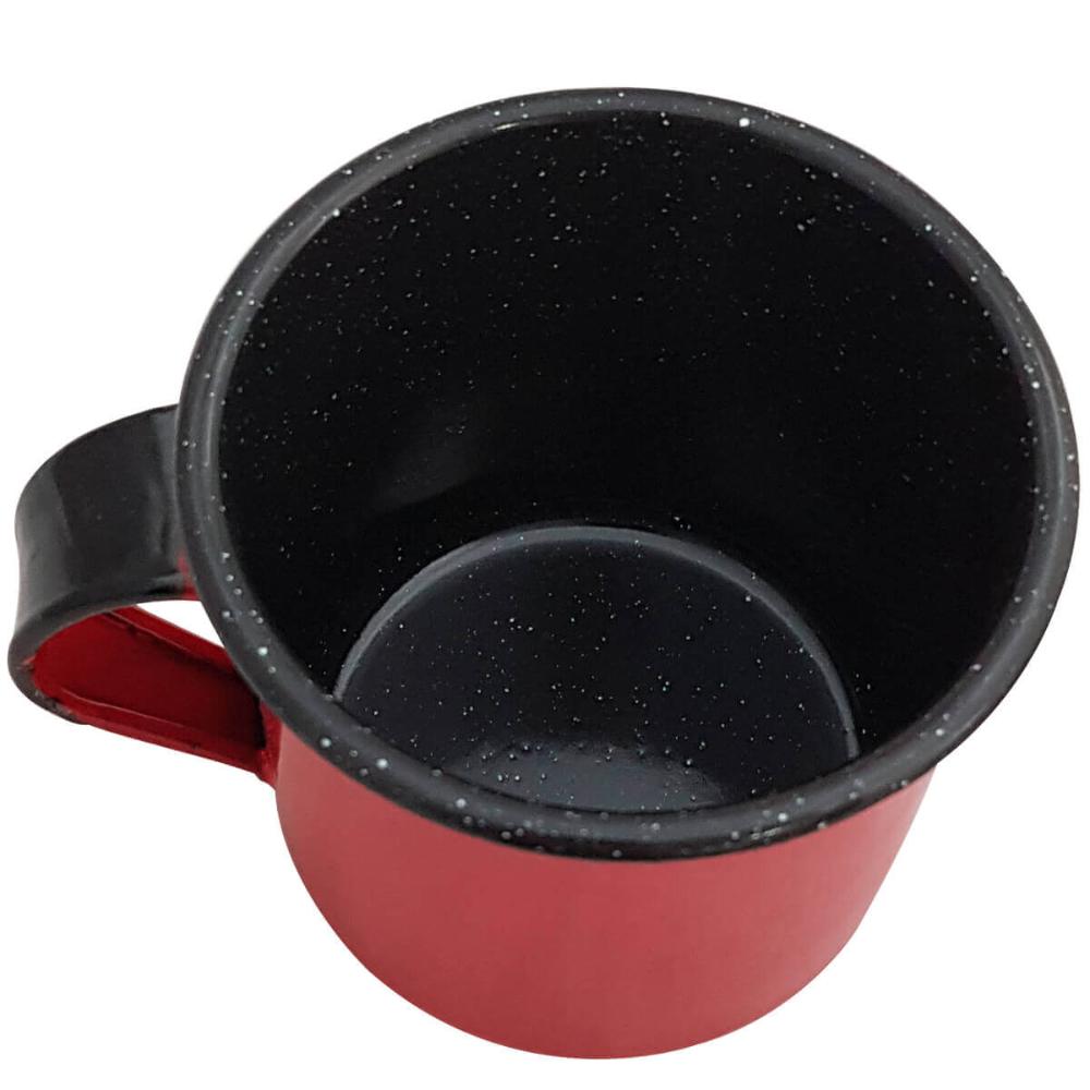 Jogo 6 Xícaras Café Caneca Esmaltada 400ml Caneca de Agata Vermelho