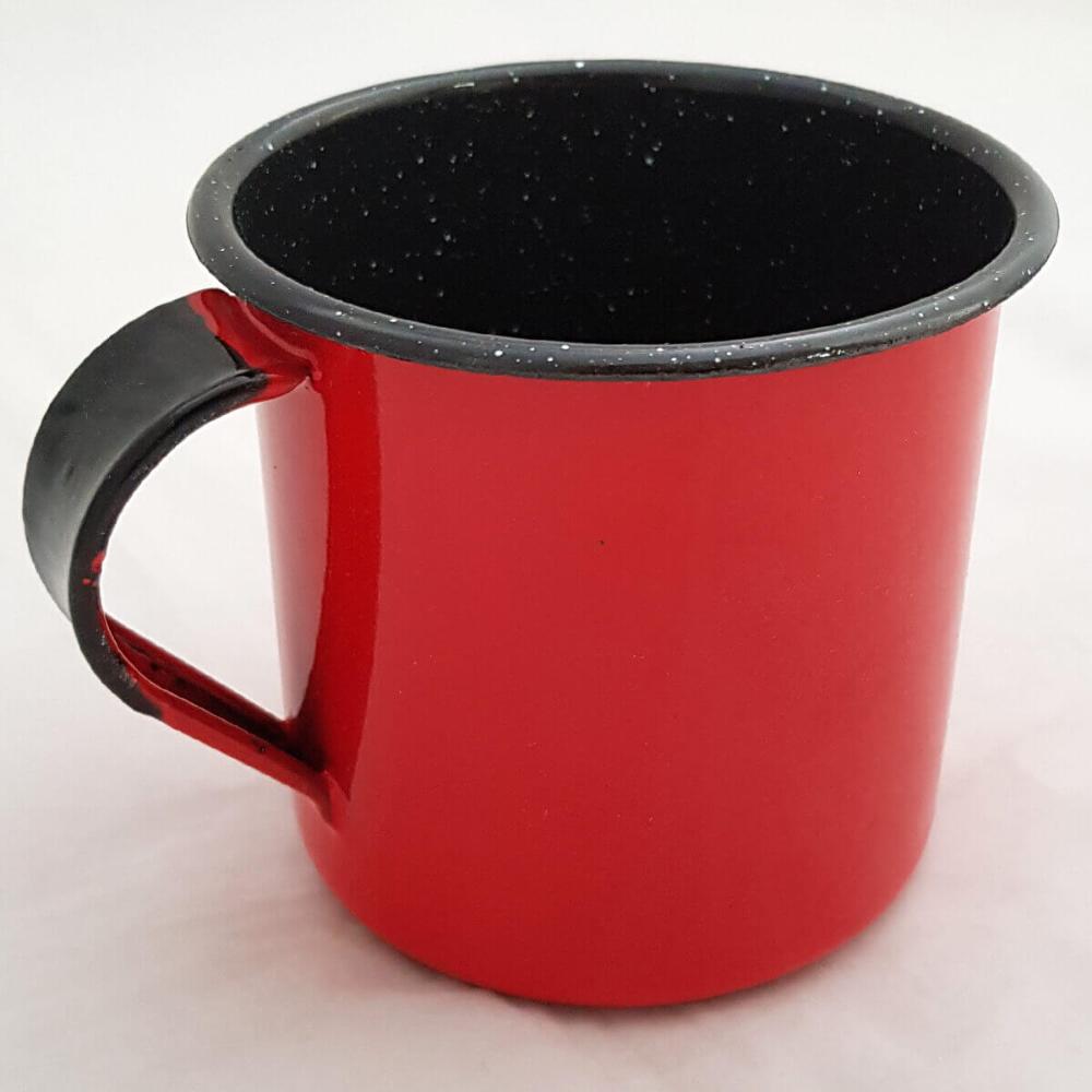 Jogo 6 Xícaras Café Caneca Esmaltada 400ml Caneca de Agata Vermelho