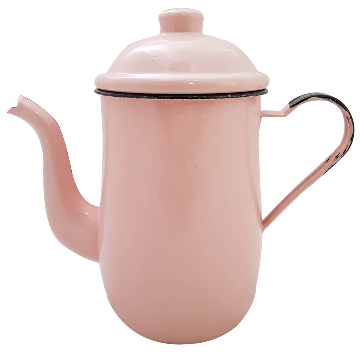 Kit Bule De Café E Chá Com 6 Xícaras e Pires Aço Esmaltado