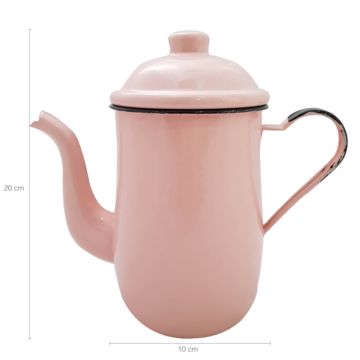 Kit Bule De Café E Chá Com 6 Xícaras e Pires Aço Esmaltado