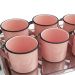 Kit Xícaras para Café e Chá 04 Peças Canecas Esmaltadas 400ml Ágata Rosa