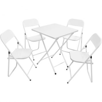 Conjunto Metalmix com 4 Cadeiras e 1 Mesa Ásia Branco