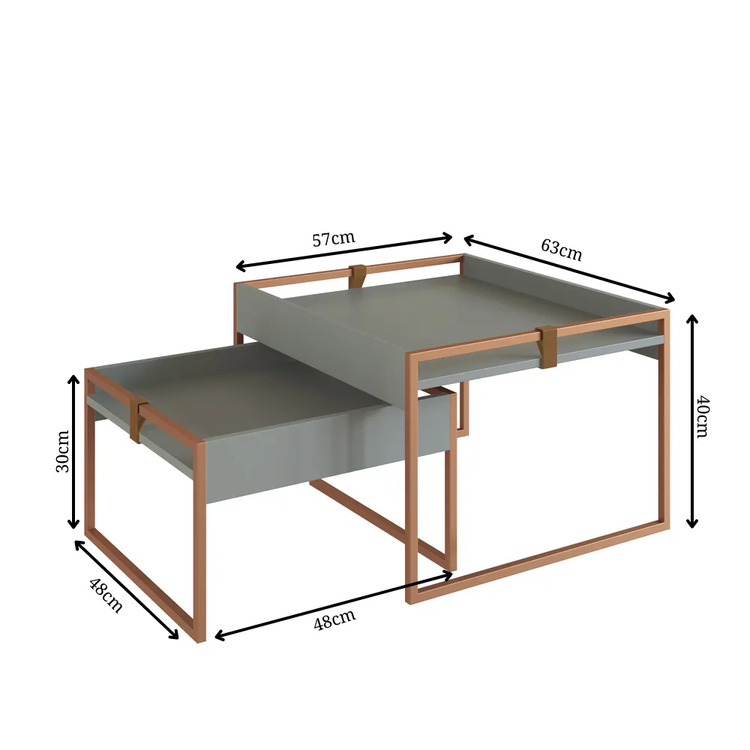 Conjunto Mesa Centro Columbia - Verde