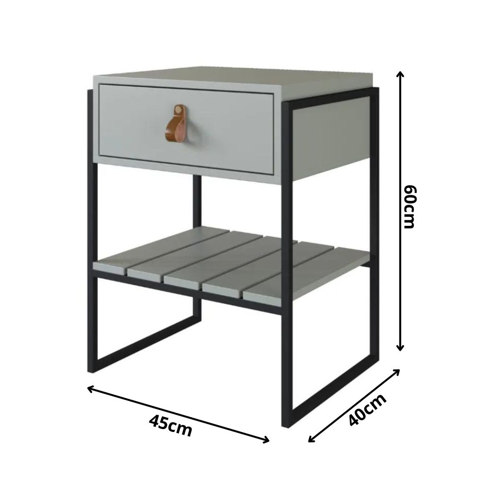Mesa de Cabeceira James com Gaveta - Verde